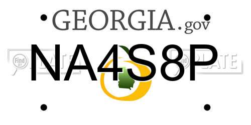 NA4S8P Georgia License Plate