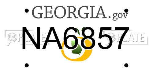 NA6857 Georgia License Plate