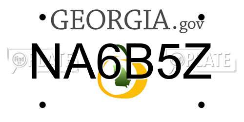 NA6B5Z Georgia License Plate