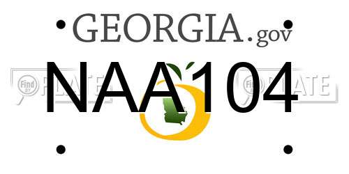 NAA104 Georgia License Plate