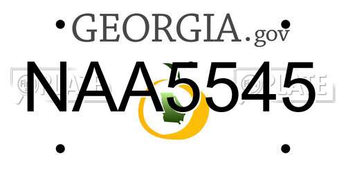 NAA5545 Georgia License Plate