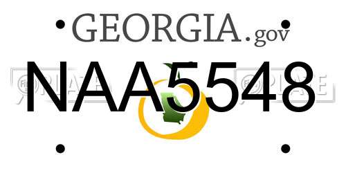 NAA5548 Georgia License Plate