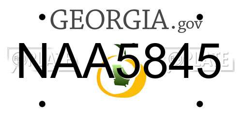 NAA5845 Georgia License Plate