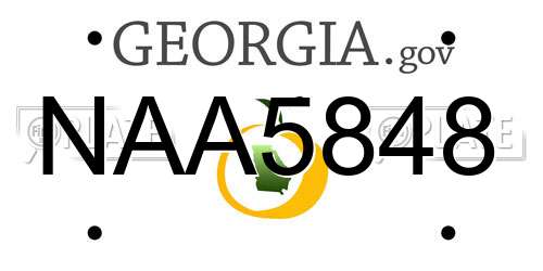 NAA5848 Georgia License Plate