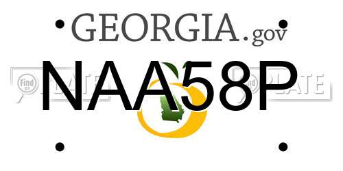 NAA58P Georgia License Plate