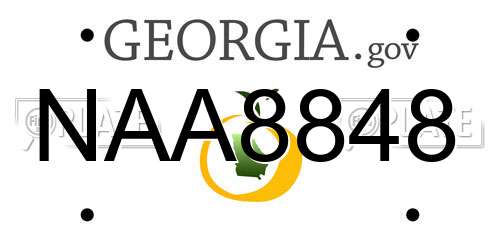 NAA8848 Georgia License Plate