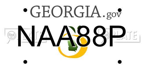NAA88P Georgia License Plate