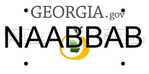NAABBAB Georgia License Plate