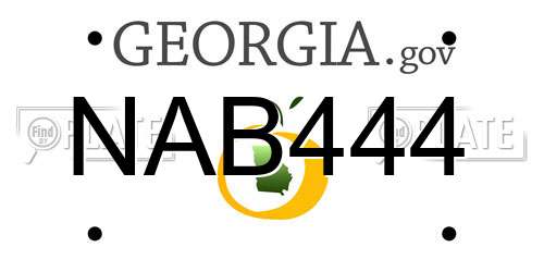 NAB444 Georgia License Plate