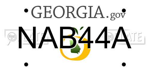 NAB44A Georgia License Plate