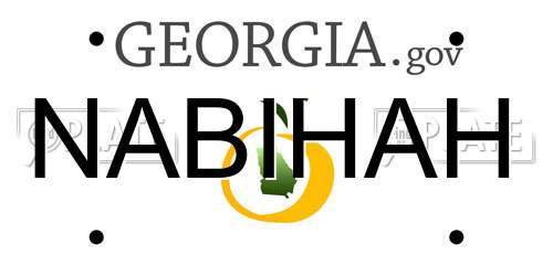 NABIHAH Georgia License Plate