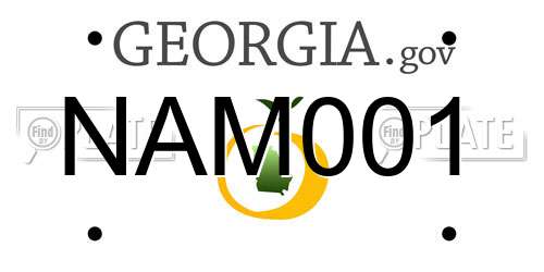 NAM001 Georgia License Plate