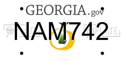 NAM742 Georgia License Plate