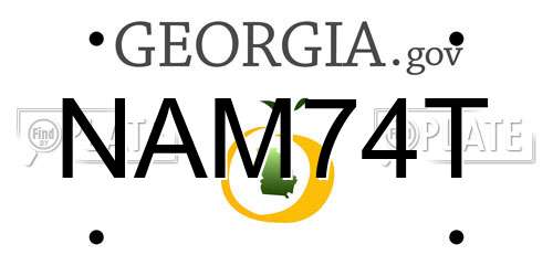 NAM74T Georgia License Plate