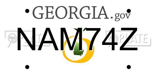 NAM74Z Georgia License Plate