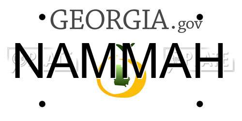 NAMMAH Georgia License Plate