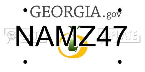 NAMZ47 Georgia License Plate