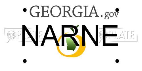 NARNE Georgia License Plate