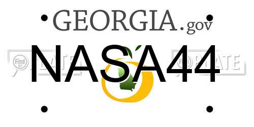 NASA44 Georgia License Plate
