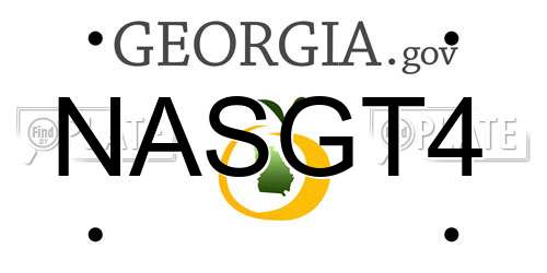 NASGT4 Georgia License Plate
