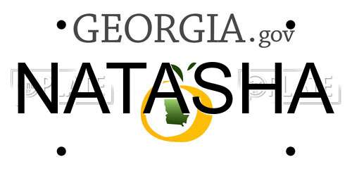 NATASHA Georgia License Plate