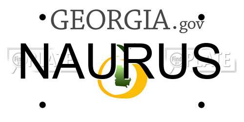 NAURUS Georgia License Plate