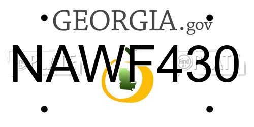 NAWF430 Georgia License Plate