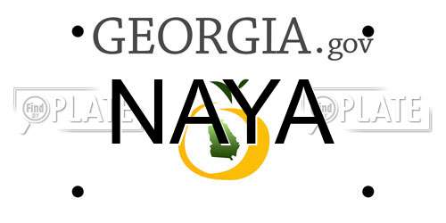 NAYA Georgia License Plate