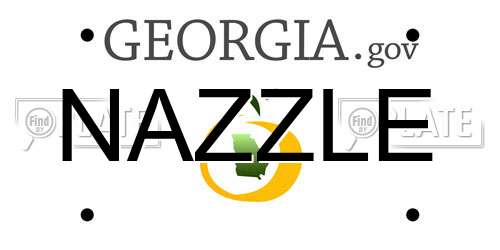 NAZZLE Georgia License Plate