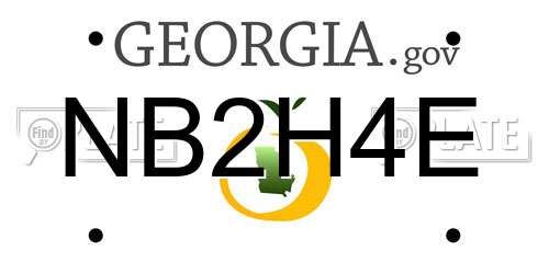 NB2H4E Georgia License Plate