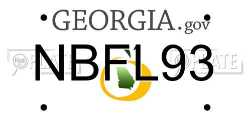 NBFL93 Georgia License Plate