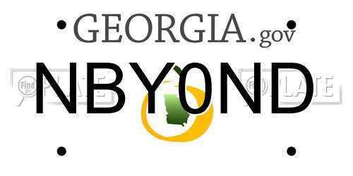 NBY0ND Georgia License Plate
