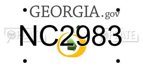 NC2983 Georgia License Plate