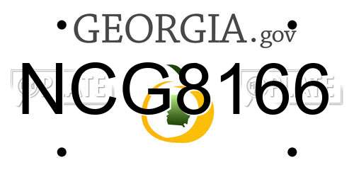 NCG8166 Georgia License Plate