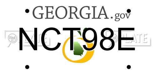 NCT98E Georgia License Plate