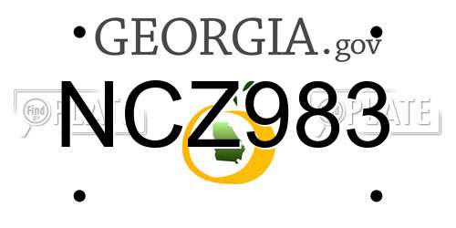 NCZ983 Georgia License Plate
