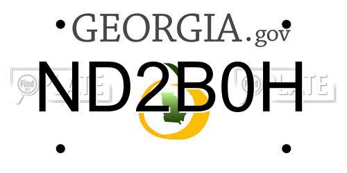 ND2B0H Georgia License Plate