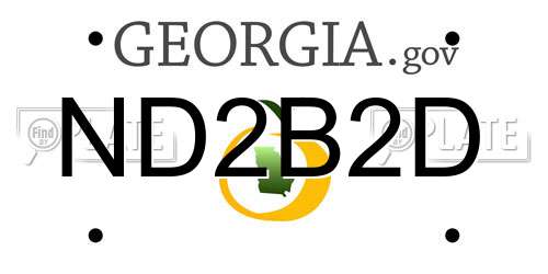 ND2B2D Georgia License Plate