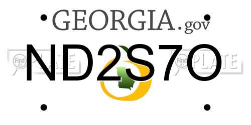 ND2S7O Georgia License Plate