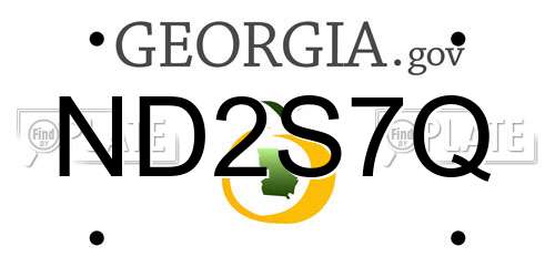 ND2S7Q Georgia License Plate
