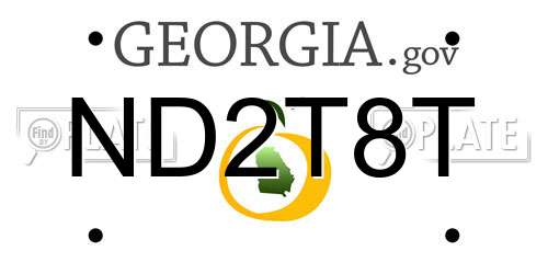 ND2T8T Georgia License Plate