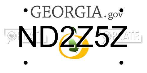 ND2Z5Z Georgia License Plate