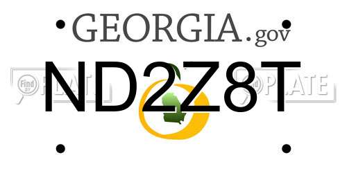 ND2Z8T Georgia License Plate