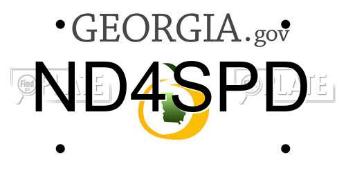ND4SPD Georgia License Plate