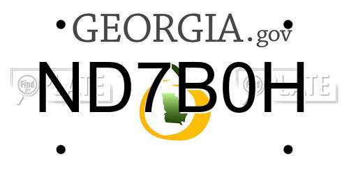 ND7B0H Georgia License Plate