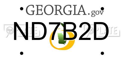 ND7B2D Georgia License Plate