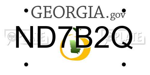 ND7B2Q Georgia License Plate