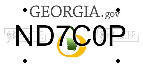 ND7C0P Georgia License Plate