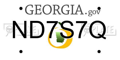 ND7S7Q Georgia License Plate