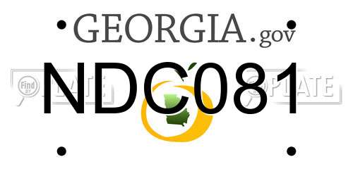 NDC081 Georgia License Plate